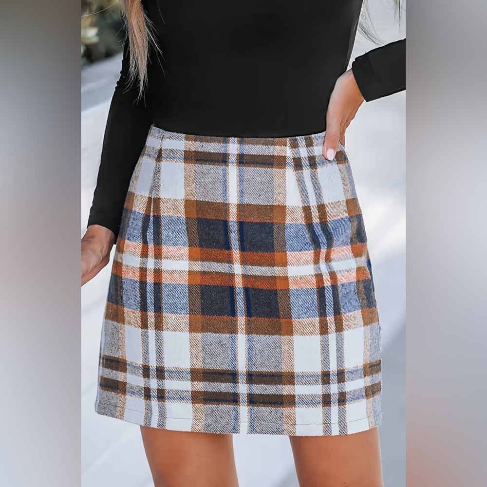 Plaid High Waist Mini Skirt